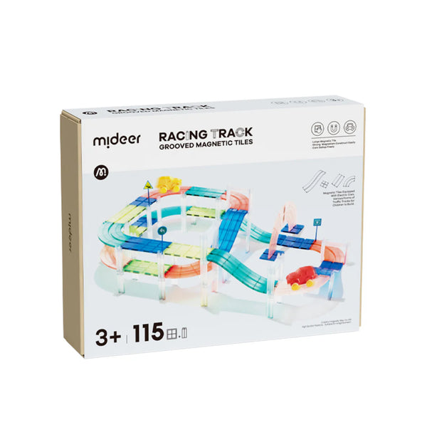 Mideer - Racing Track Grooved Magnetic Tiles 115P